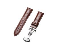 EDVENA Cinturino di ricambio for orologio in morbida pelle, cinturini da polso universali con chiusura a farfalla da 12/13/14/15/16/17/18/19/20/21/22/23/24 mm(Brown,22mm,Silver Buckle)