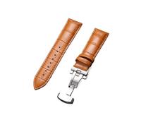 EDVENA Cinturino di ricambio for orologio in morbida pelle, cinturini da polso universali con chiusura a farfalla da 12/13/14/15/16/17/18/19/20/21/22/23/24 mm(Light Brown,19mm,Gold Buckle)