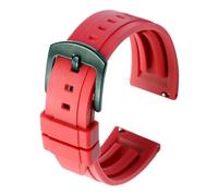 EDVENA Cinturino For Orologio 18mm 20mm 22mm 24mm Cinturino Sportivo Nero Polsino Verde Con Barra A Molla A Sgancio Rapido(Red,18mm black buckle)