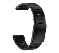 EDVENA Cinturino for orologio in titanio QuickFit 26mm compatibile con Garmin Fenix 7X 7 6 6X Pro 5X Plus Mk2 cinturino in metallo 22mm Epix Gen 2 MARQ 955 D2 G1 braccialetto(Black,QuickFit 26mm)