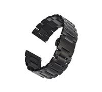 EDVENA Cinturino In Acciaio Inossidabile A Doppio Scopo Con Gomito Piatto 12 14 16 18 19 20 21 22 23 24 Mm Con Chiusura A Farfalla A Doppia Pressione + Strumenti(Black,21mm)