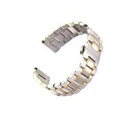 EDVENA Cinturino In Acciaio Inossidabile A Doppio Scopo Con Gomito Piatto 12 14 16 18 19 20 21 22 23 24 Mm Con Chiusura A Farfalla A Doppia Pressione + Strumenti(Silver-gold,19mm)