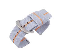 EDVENA Cinturino in nylon da 18 mm, 20 mm, 22 mm, 24 mm, elastico intrecciato, compatibile con cinturino a sgancio rapido Seiko(Gray orange-Silver,24mm)