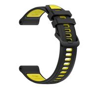 EDVENA Cinturino sportivo in silicone bicolore compatibile con Garmin Forerunner 965 955 Solar 945 935 745 cinturino di ricambio for cinturino da 22 mm(Black Yellow,For Forerunner 965)