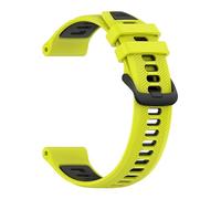 EDVENA Cinturino sportivo in silicone bicolore compatibile con Garmin Forerunner 965 955 Solar 945 935 745 cinturino di ricambio for cinturino da 22 mm(Yellow Green Black,For Forerunner 935)