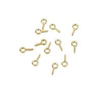 EDvkrgqx Mini Ganci ad Occhiello a Vite, 200 pz Mini Eye Pins Ganci Occhielli Catenacci Vite Risultati dei Gioielli for DIY 4x8mm Multicolor(Gold)