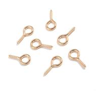 EDvkrgqx Mini Ganci ad Occhiello a Vite, Perni a Vite Piccoli in Lega di Zinco con Occhielli Multicolori Dimensioni Multiple for la creazione Gioielli(KC Rose Golden,7x15mm 100pcs)