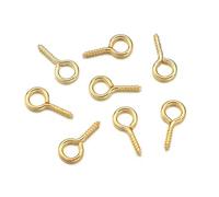 EDvkrgqx Mini Ganci ad Occhiello a Vite, Perni con Occhiello a Vite Piccoli in Acciaio Inossidabile Multicolore, 200 Pezzi, Dimensioni Multiple for la creazione di Gioielli(KC Gold,5X10mm 200pcs)