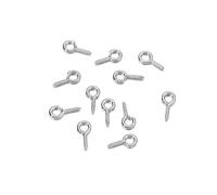 EDvkrgqx Mini Ganci ad Occhiello a Vite, Spilli con Occhielli Multicolori 4x8 mm 200 Pezzi for creazione di Gioielli(Rhodium)