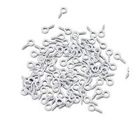 EDvkrgqx Mini Ganci ad Occhiello a Vite, Spilli con Occhielli Multicolori 4x8 mm 200 Pezzi for creazione di Gioielli(White)