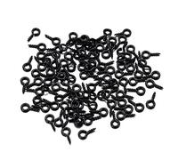 EDvkrgqx Mini Ganci ad Occhiello a Vite, Spilli con Occhielli Multicolori 4x8 mm 200 Pezzi for creazione di Gioielli(Black)
