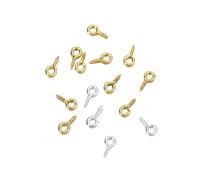 EDvkrgqx Mini Ganci ad Occhiello a Vite, Spilli con Occhielli Multicolori 4x8 mm 200 Pezzi for creazione di Gioielli(Gold Silver)
