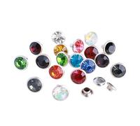 EDvkrgqx Rivetti in Metallo con Cristalli, Borchie for Rivetti con Strass in Cristallo 6mm/8mm Multicolor 100 Pz