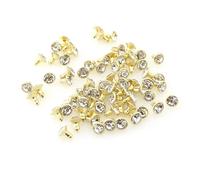 EDvkrgqx Rivetti in Metallo con Cristalli, Borchie for Rivetti con Strass in Cristallo 7mm Multicolor Rame 100 pz