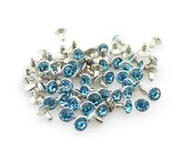 EDvkrgqx Rivetti in Metallo con Cristalli, Borchie for Rivetti con Strass in Cristallo 7mm Multicolor Rame 100 pz