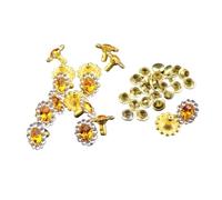 EDvkrgqx Rivetti in Metallo con Cristalli, Borchie Rivetto Strass Girasole Multicolor 50/100 pz