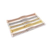 EDVTK35 20mm Acciaio Inossidabile 316L Giubileo Argento Bicolore Oro Rosa Orologio Da Polso Cinturino Cinturino Solido Collegamenti A Vite Estremità Curva(Rose Gold)