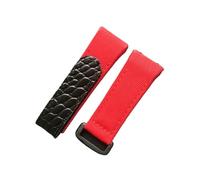 EDVTK35 25 Mm Nero Blu Grigio Rosso Tela Di Nylon Con Cinturino In Pelle Di Coccodrillo Compatibile Con Cinturino Cinturino Orologio Richard Mille RM50 RM53(Red)