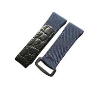 EDVTK35 25 Mm Nero Blu Grigio Rosso Tela Di Nylon Con Cinturino In Pelle Di Coccodrillo Compatibile Con Cinturino Cinturino Orologio Richard Mille RM50 RM53(Dark Blue)