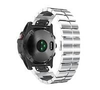 EDVTK35 26mm 22mm. Quickfit. Cinturino in Metallo Compatibile con Garmin Fenix 6 6X PRO/Tactix Delta/Marq. Polso Band Fenix 5X Plus 3 HR. Watchband del Braccialetto(Silver_22mm)