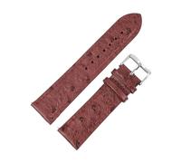 EDVTK35 Canda d'orologeria in Pelle Genuina Vintage 18 mm 20mm 22 mm motivano di Struzzo Cinghia di Orologio Nero Compatibile con Accessori for Orologi da Uomo(Wine Red_24mm)