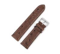EDVTK35 Canda d'orologeria in Pelle Genuina Vintage 18 mm 20mm 22 mm motivano di Struzzo Cinghia di Orologio Nero Compatibile con Accessori for Orologi da Uomo(Coffee-White Line_24mm)