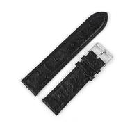 EDVTK35 Canda d'orologeria in Pelle Genuina Vintage 18 mm 20mm 22 mm motivano di Struzzo Cinghia di Orologio Nero Compatibile con Accessori for Orologi da Uomo(Black_24mm)