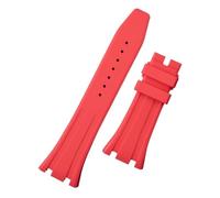 EDVTK35 Cinturino In Morbida Gomma Siliconica Da 26 Mm Compatibile Con I Ganci AP Strap 15400/15500/26331(Red,Gold Hooks,Gold Buckle)