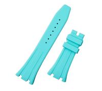 EDVTK35 Cinturino In Morbida Gomma Siliconica Da 26 Mm Compatibile Con I Ganci AP Strap 15400/15500/26331(Turquoise,Rose Gold Hooks,Without Buckle)