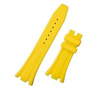 EDVTK35 Cinturino In Morbida Gomma Siliconica Da 26 Mm Compatibile Con I Ganci AP Strap 15400/15500/26331(Yellow,Gold Hooks,Gold Buckle)