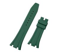 EDVTK35 Cinturino In Morbida Gomma Siliconica Da 26 Mm Compatibile Con I Ganci AP Strap 15400/15500/26331(Dark Green,Gold Hooks,Gold Buckle)