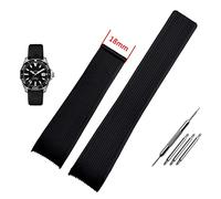 EDVTK35 Compatibile con Cinturino in Gomma con Tag way201a / way211a 300 | 500 Cinturino da Polso 21mm 22mm Arc End Black Black Watch Band Band con Fibbia Pieghevole(Black No Clasp,21mm)