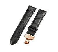 EDVTK35 Compatibile Con Tissot 1853 Couturier Interface Watchband Butterfly Clasp Cinturino For Orologio Da Uomo In Pelle Di Vacchetta T035407 T035410 T035617 627(Black-Rose-B1,22mm)
