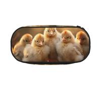 EdWal A Brood of Chickens1 - Astuccio grande con stampa di grandi dimensioni, per cancelleria, penne, ufficio, università, scuola, Nero , Taglia unica, Organizer per borse