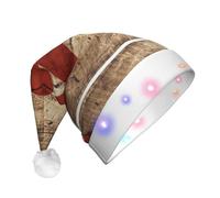 EdWal Alabama State Flag On Old Wood Grain Postcard Print Led Christmas Beanie Light Up Cappelli di Natale, cappelli lavorati a maglia con luci a led, cappello invernale unisex di Babbo Natale