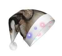 EdWal Animali Capra Stampa Led Natale Beanie Light Up Cappelli di Natale, Cappelli a Maglia Con Luci Led, Unisex Inverno Cappello di Babbo Natale