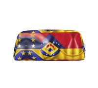 EdWal Astuccio con stampa bandiera del Venezuela, astuccio grande per matite, cancelleria, penne, ufficio, università, scuola, borsa per il trucco, Argento, Taglia unica, Beauty case