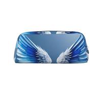 EdWal Astuccio grande con stampa ali d'angelo, astuccio per cancelleria, per ufficio, università, scuola, trucco, Argento, Taglia unica, Beauty case