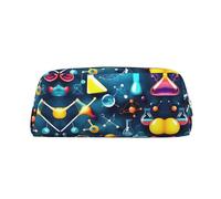 EdWal Astuccio grande con stampa astratta di scienza chimica, astuccio per matite, cancelleria, penne, ufficio, università, scuola, trucco, Argento, One Size, Beauty case