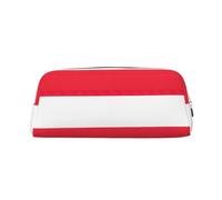 EdWal Astuccio grande con stampa bandiera austriaca, astuccio per cancelleria, per ufficio, università, scuola, trucco, Argento, Taglia unica, Beauty case