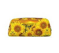 EdWal Astuccio grande con stampa di girasoli e campo di girasole, astuccio per cancelleria, per ufficio, università, scuola, trucco, Oro, Taglia unica, Beauty case