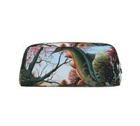 EdWal Astuccio grande con stampa di pesce volante, astuccio per matite, cancelleria, penne, ufficio, università, scuola, trucco, Oro, Taglia unica, Beauty case