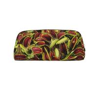 EdWal Astuccio grande con stampa di piante carnivore, astuccio per matite, cancelleria, penne, ufficio, università, scuola, trousse per il trucco, Argento, One Size, Beauty case
