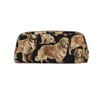 EdWal Astuccio grande con stampa Golden Retrievers, astuccio per cancelleria, per ufficio, università, scuola, trucco, Oro, One Size, Beauty case