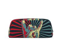EdWal Astuccio grande con stampa rock and roll, astuccio per cancelleria, per ufficio, università, scuola, trucco, Argento, One Size, Beauty case