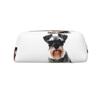 EdWal Astuccio grande con stampa Schnauzer ben educato, astuccio per cancelleria, per ufficio, università, scuola, trucco, Oro, Taglia unica, Beauty case