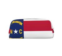 EdWal Astuccio grande per matite con stampa bandiera della Carolina del Nord, astuccio per cancelleria, per ufficio, università, scuola, trucco, Argento, Taglia unica, Beauty case