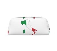 EdWal Astuccio grande per matite con stampa di mappa della bandiera italiana, astuccio per cancelleria, astuccio per penne da ufficio, università, scuola, trucco, Argento, Taglia unica, Beauty case