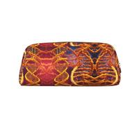 EdWal Astuccio grande per matite con stampa fotografica DNA, astuccio per cancelleria, per ufficio, università, scuola, trucco, Oro, Taglia unica, Beauty case