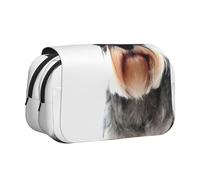 EdWal Astuccio in tela con stampa Schnauzer ben educato, astuccio per penne e matite, grande capacità, organizer multifunzionale